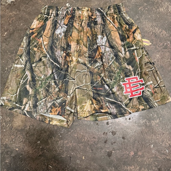 Eric Emanuel Green and Brown Athletic Shorts Camouflage Design